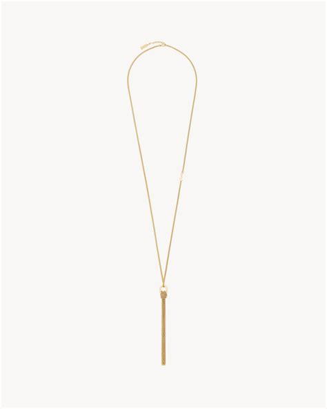 ysl cassandre tassel price|Saint Laurent YSL Cassandre Tassel Necklace .